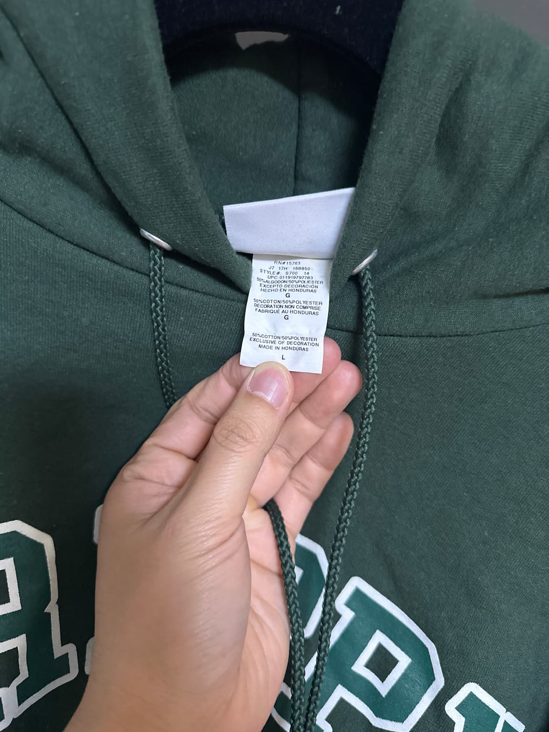 [L] 챔피온 후드 티셔츠 그린 상품이미지5