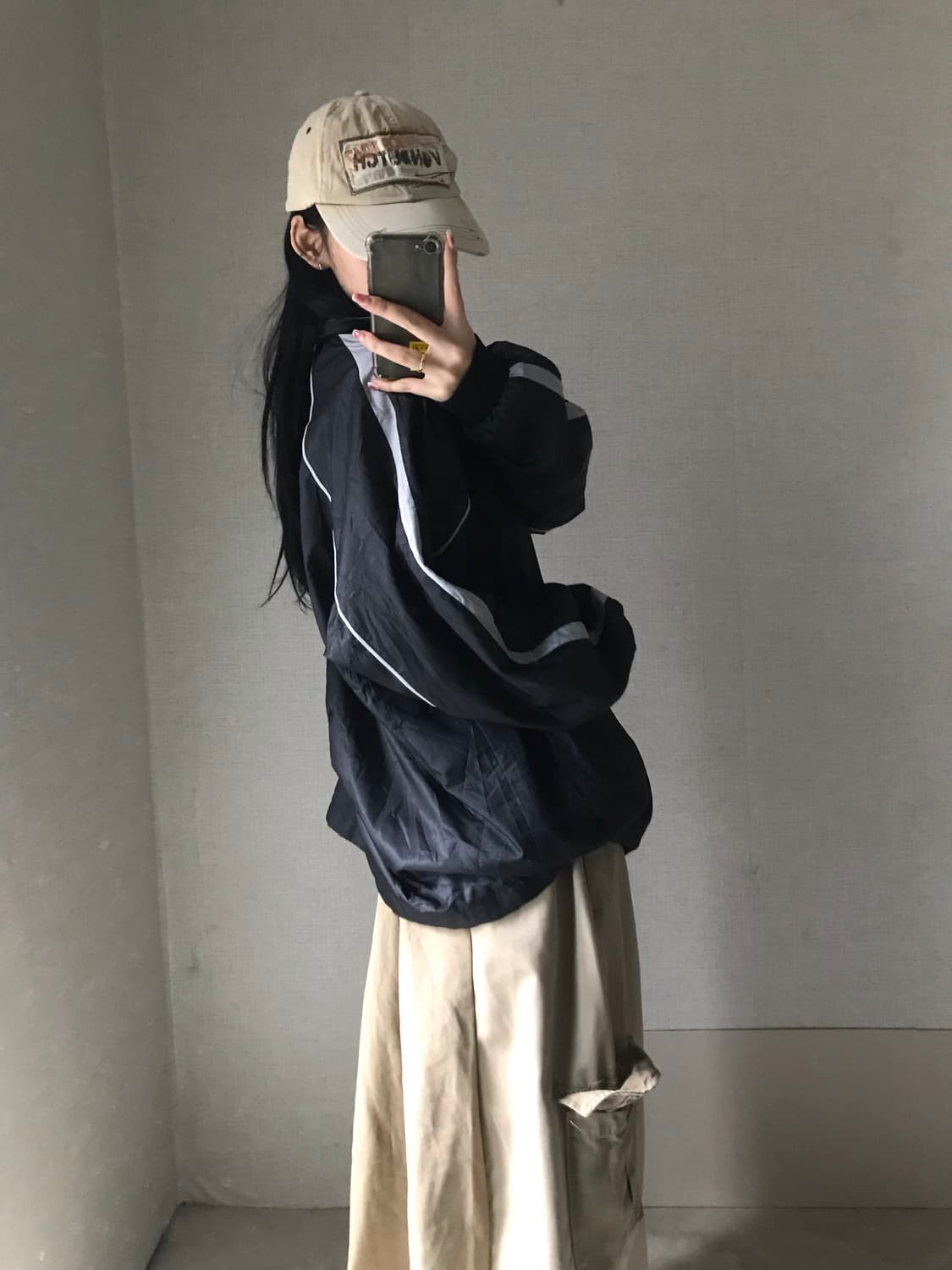 나이키 블랙 오버핏 바람막이 상품이미지2