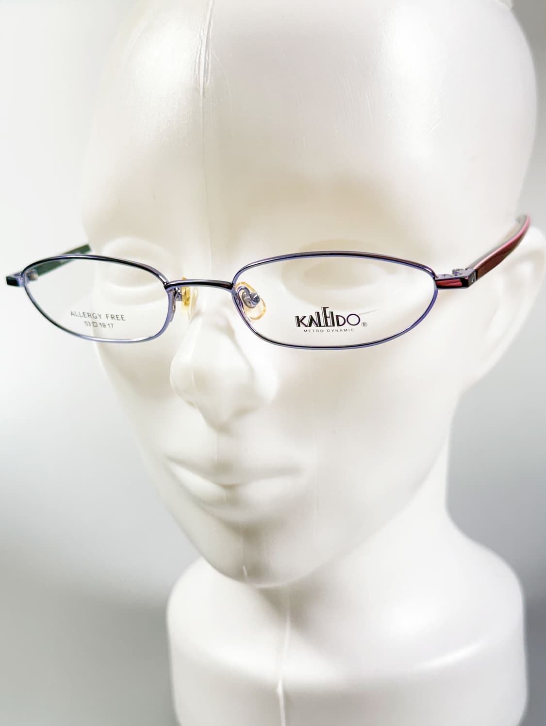 90s KALEIDO 슬림 스퀘어 블루 메탈 프레임 빈티지 안경 상품이미지8