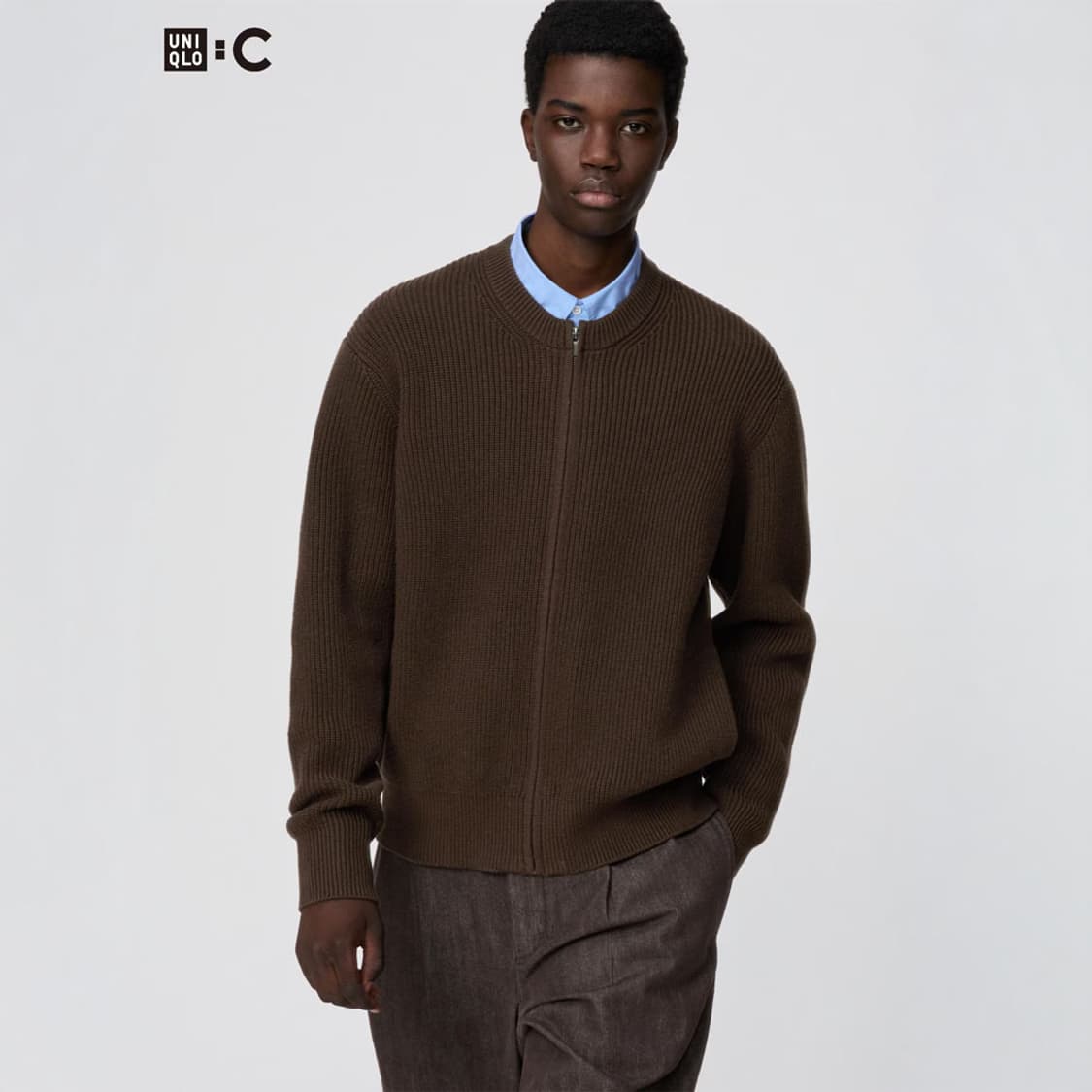 유니클로C 크루넥 풀집 가디건 상품이미지1