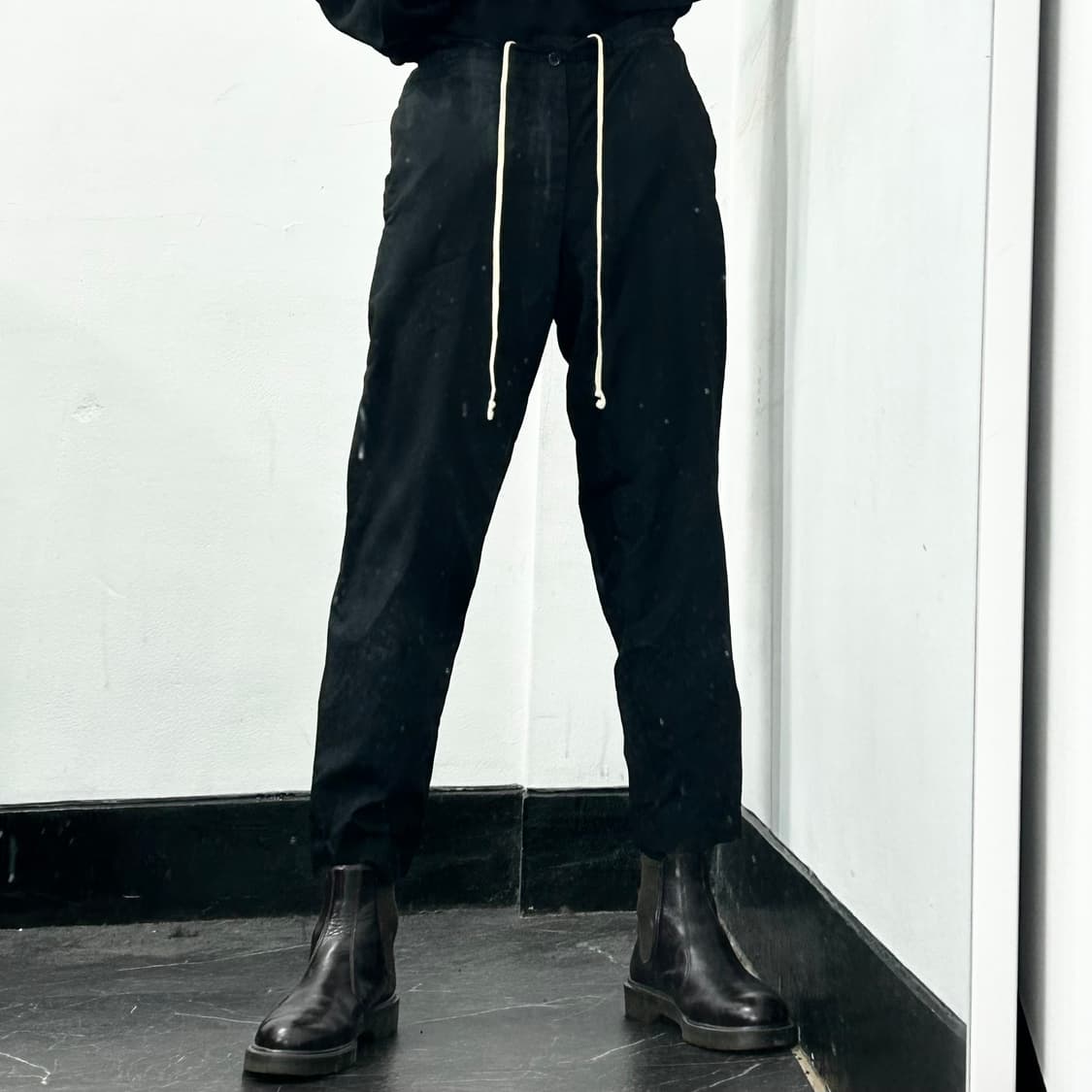 꼼데가르송 블랙 드로우 스트링 팬츠 상품이미지2