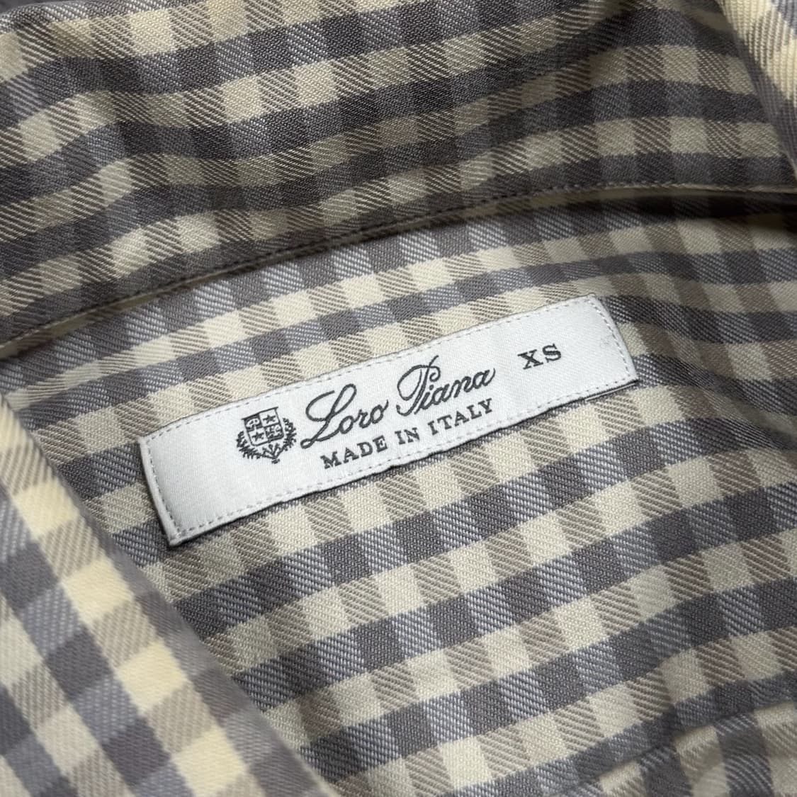 Loro Piana 로로 피아나 오픈 카라넥 체크 셔츠 상품이미지6