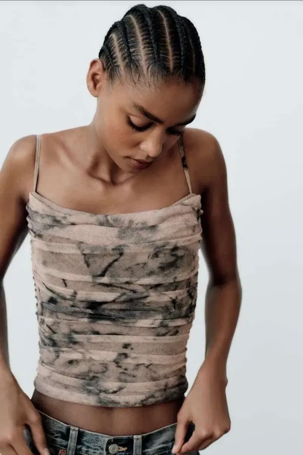 자라 프린트 튤 탑 (사이즈 S) 상품이미지3