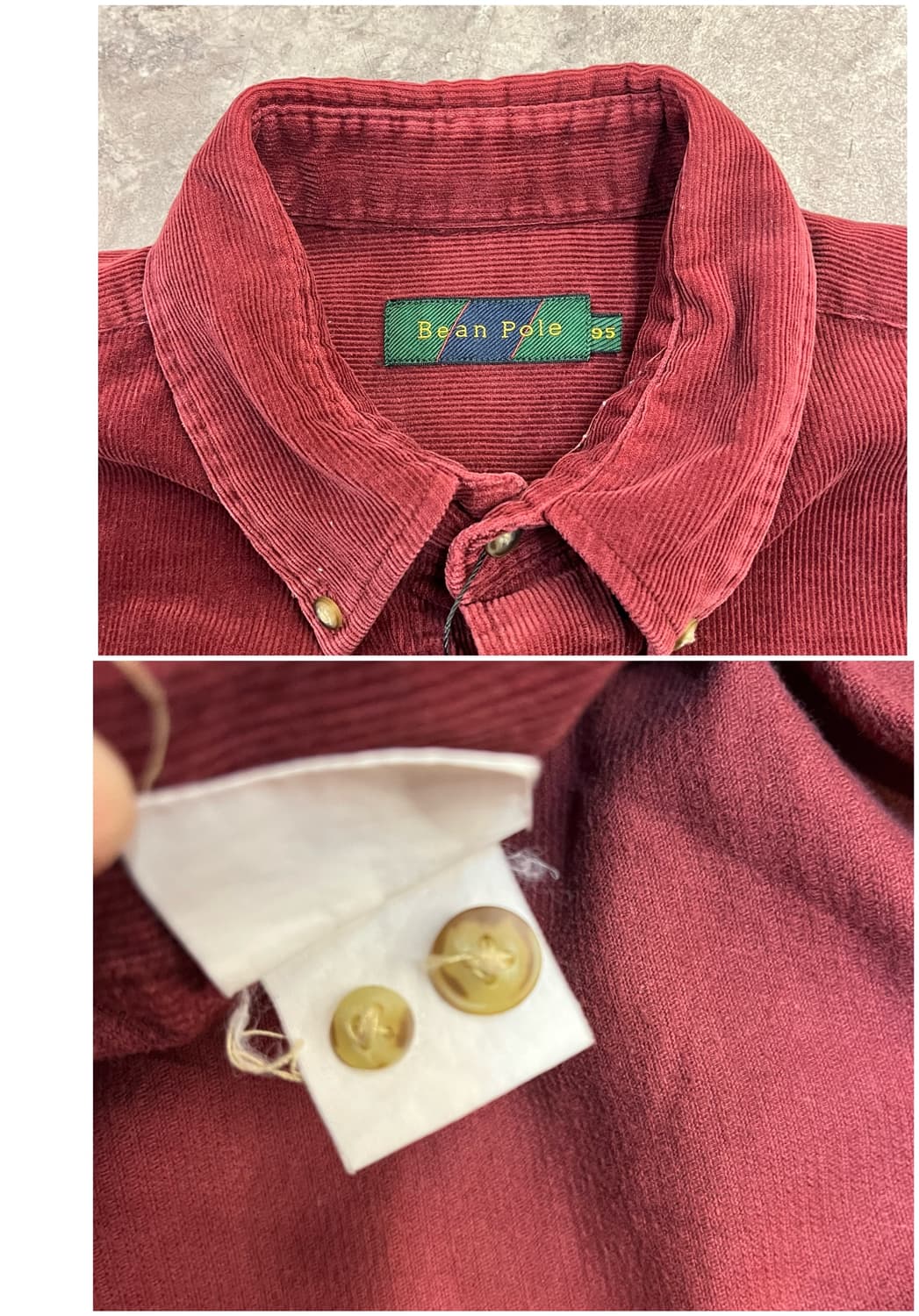 빈폴 코듀로이 셔츠 버건디 95 #csz2729  상품이미지3