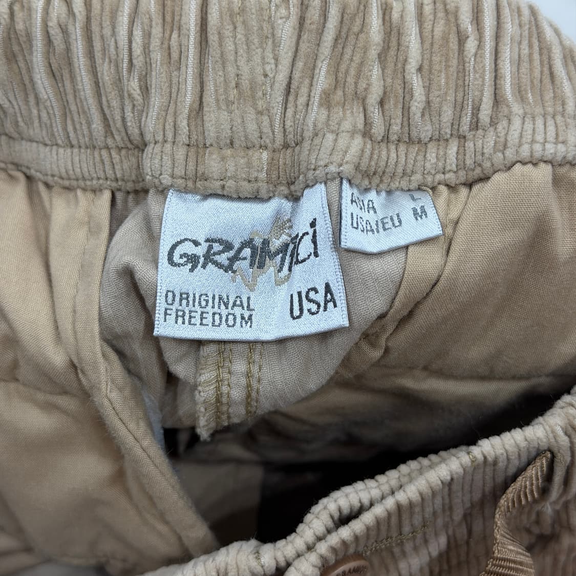 그라미치 루즈 테이퍼드 코듀로이 팬츠 바지 베이지 L 상품이미지4