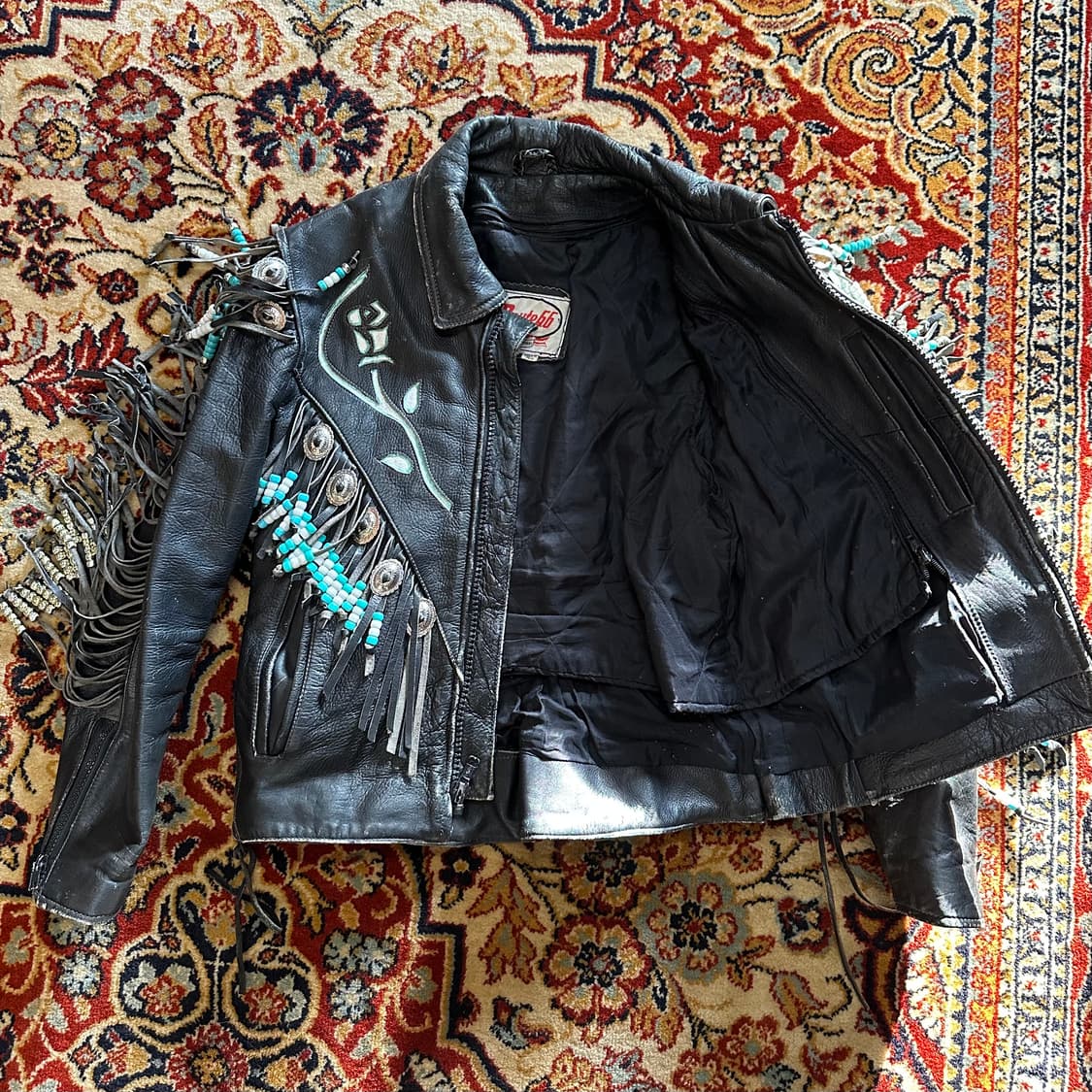 Route 66 '사우스웨스트 로즈' 비즈 프린지 라이더 자켓 (36) 상품이미지3