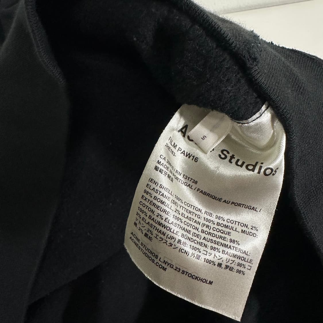 S 아크네스튜디오 블랙 헤비코튼 무지 후드티 상품이미지6