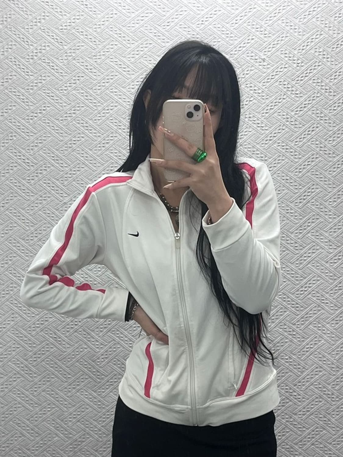 나이키 대장급 Y2K 00's 핑크크림 져지 집업 M C08318 상품이미지2