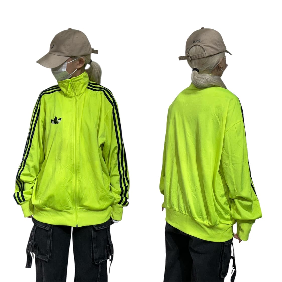 아디다스 일본판 라임 네온 블랙 삼선 오버핏 파이어버드 트랙탑 져지 L 상품이미지1