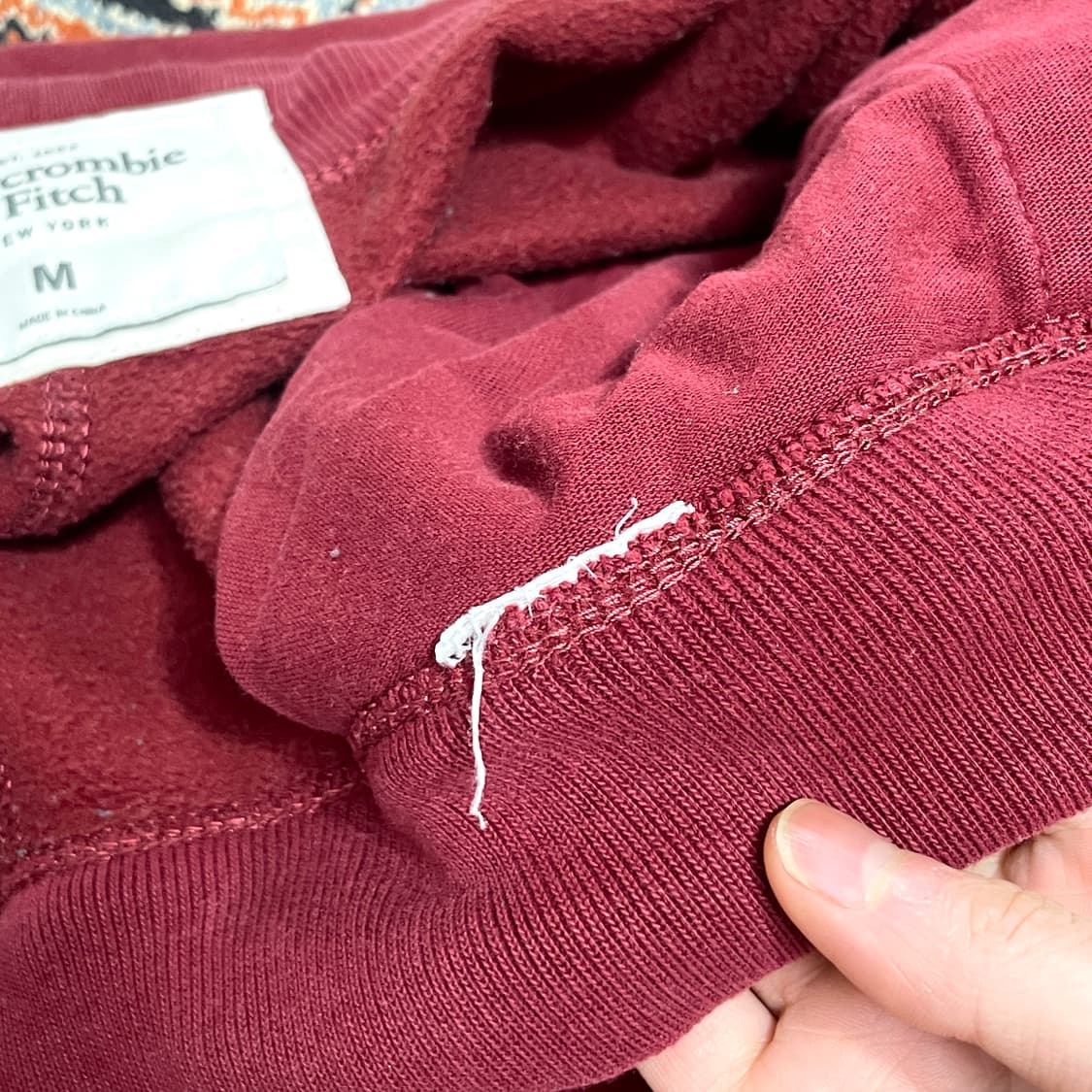아베크롬비 레드 기모 트레이닝 팬츠 남성M 상품이미지4