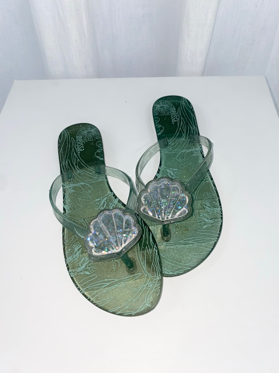 Melissa Glittery Shell Jelly Flip-Flops 상품이미지2