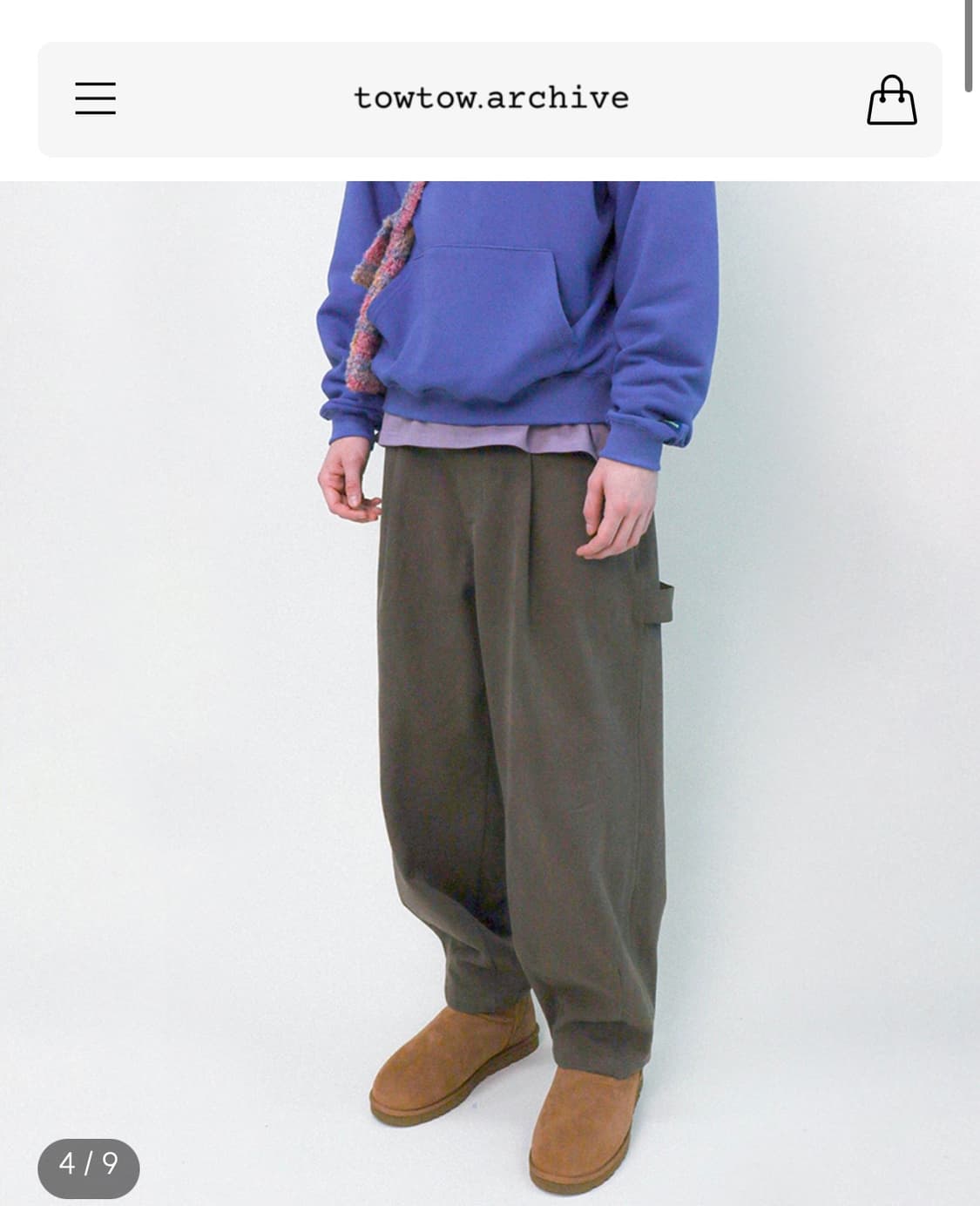 토우토우아카이브 카펜터 워크 팬츠 브라운 상품이미지3