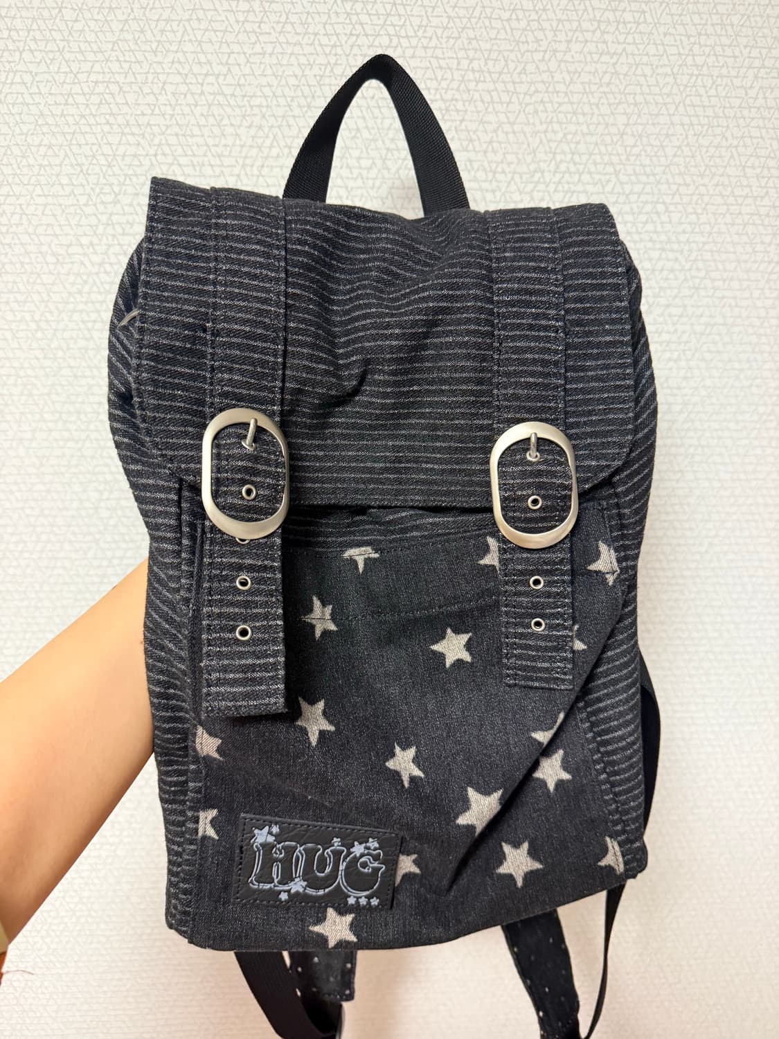 허그유어스킨 스타 더스트 데님 백팩 블랙 데님 상품이미지2