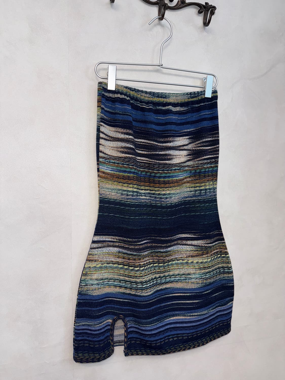 Blue brown bohemian hippie slit mini ops 상품이미지5