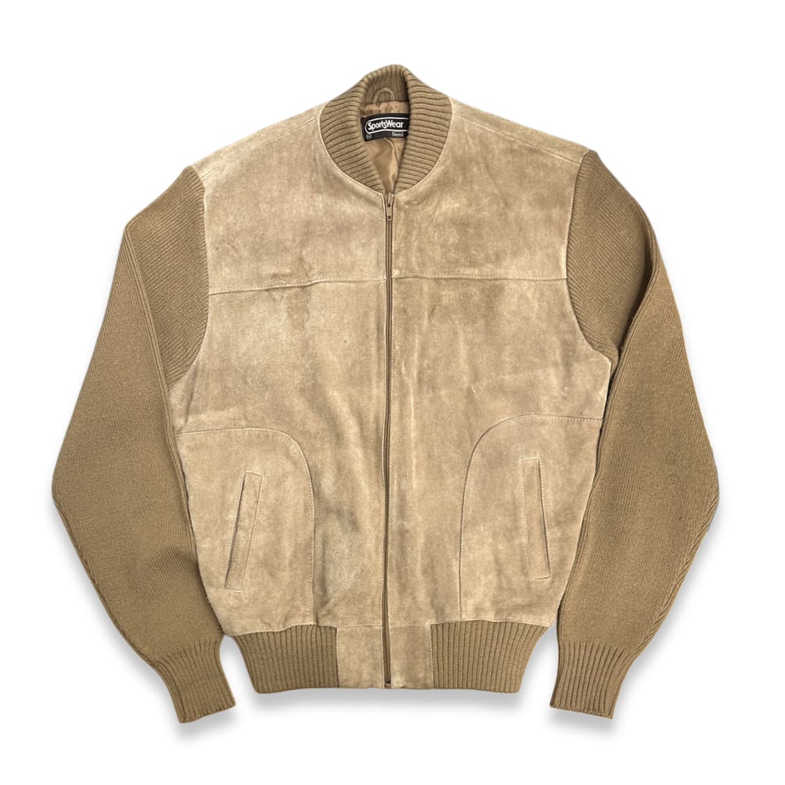 80s Sears Sportswear 니트 스웨이드 자켓 XL  상품이미지1