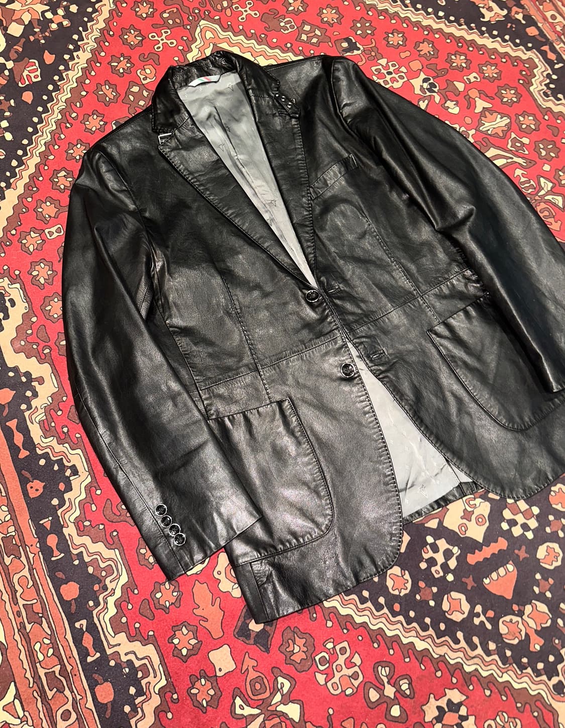 ( L ) 이태리가죽자켓 가죽자켓 레더자켓 가죽마이 블레이저 블레이져 상품이미지2