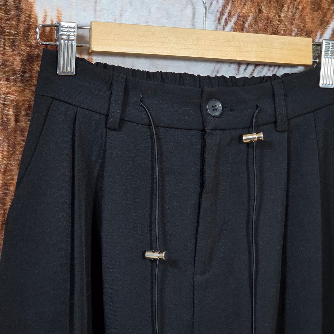 반밴딩 카고 포켓 슬렉스 와이드 팬츠 상품이미지2