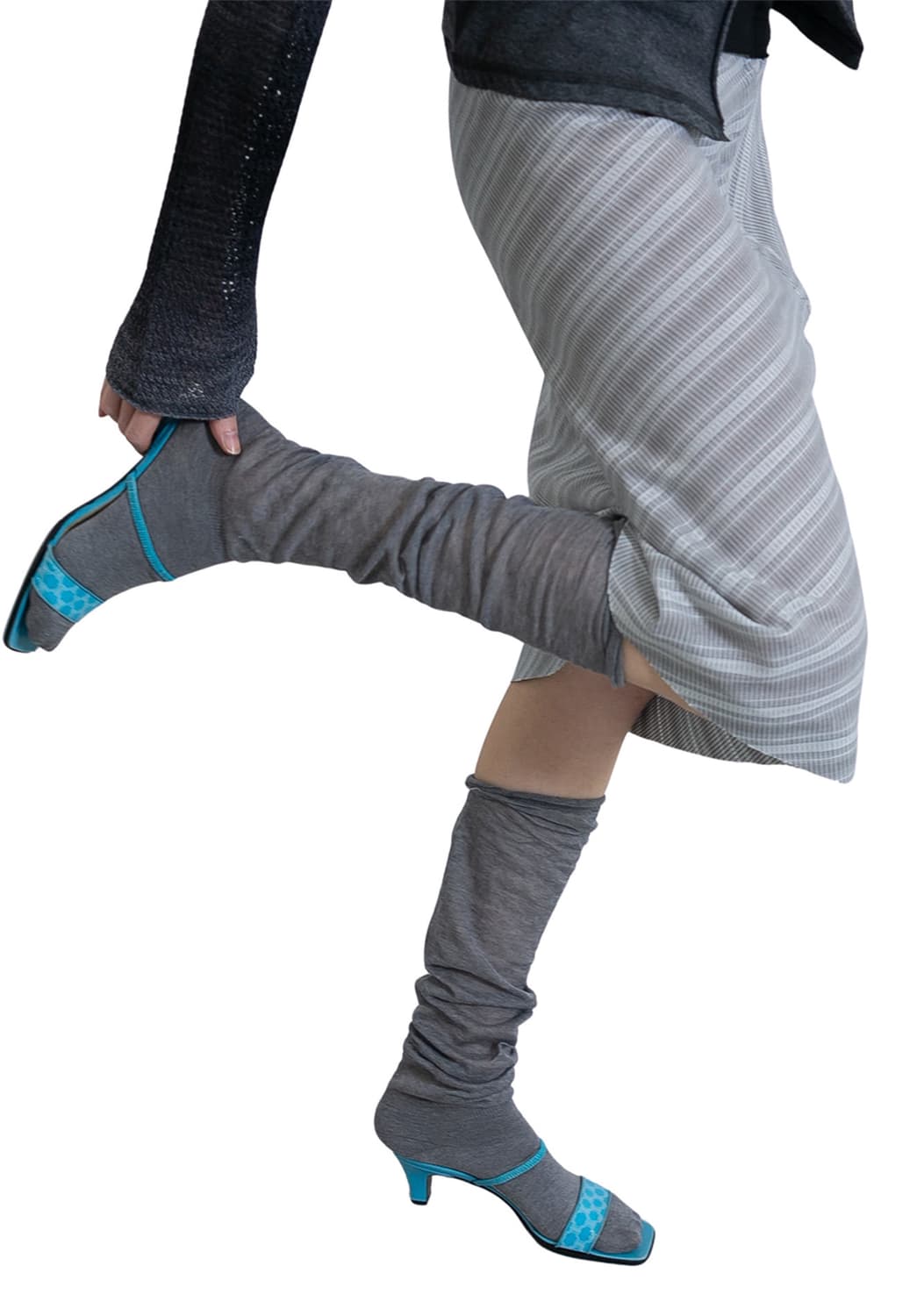 [F]퍼버즈 26ss 멜티드 스티치 양말/그레이 상품이미지1