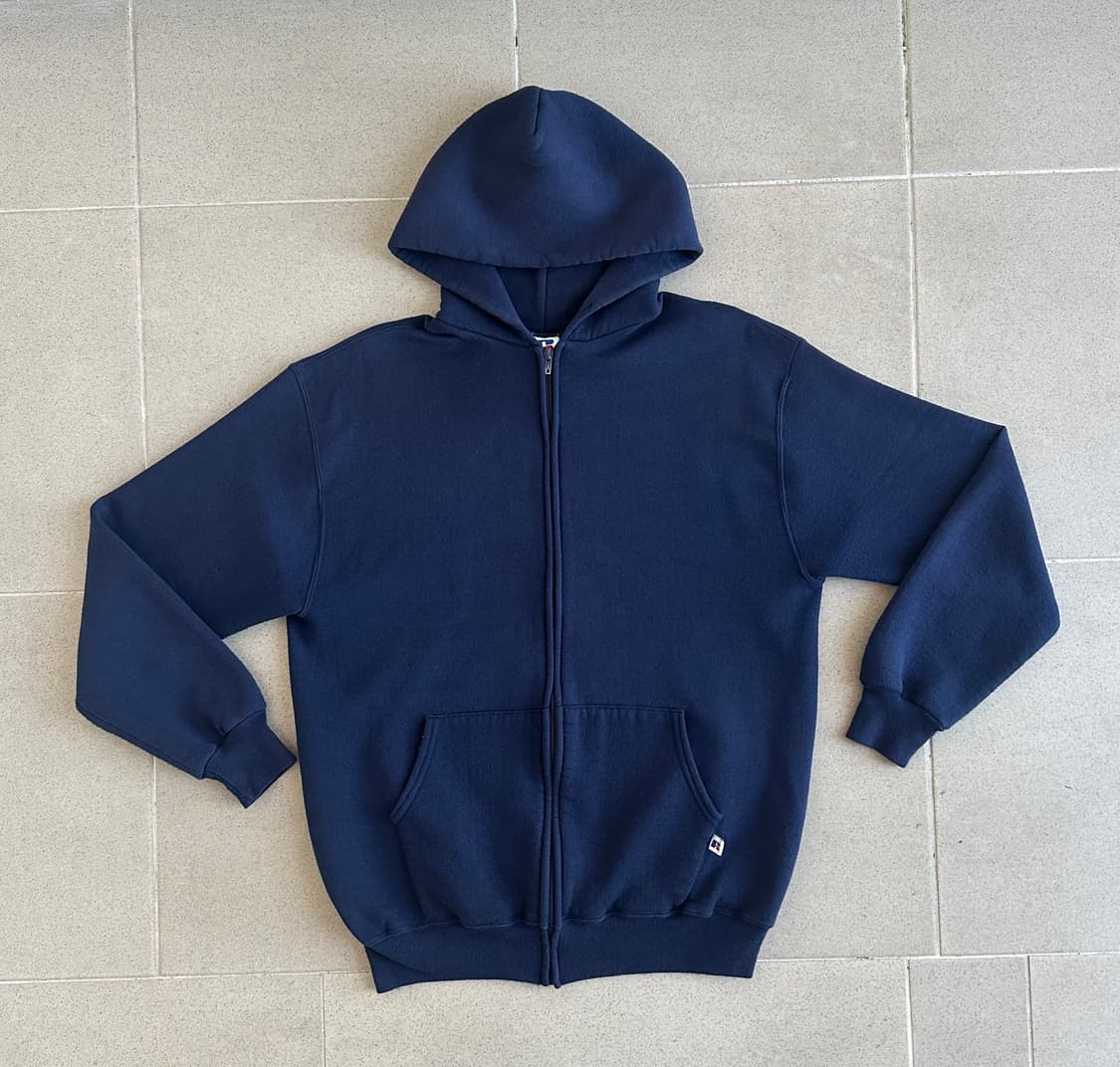 90s 빈티지 러셀 후드집업 네이비 L USA 상품이미지1