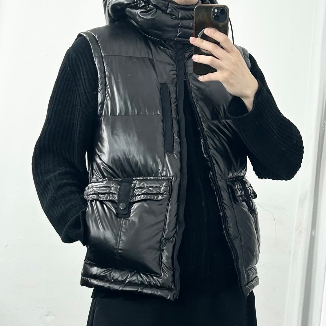 아르마니 익스체인지 글로스 구스다운 패딩 조끼 상품이미지3