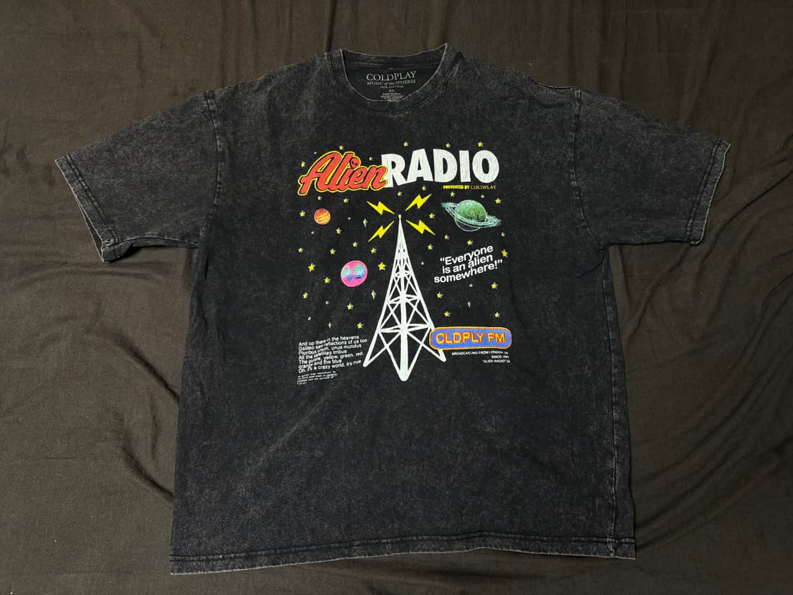 콜드플레이 내한 Alien Radio 티셔츠 XL 상품이미지1