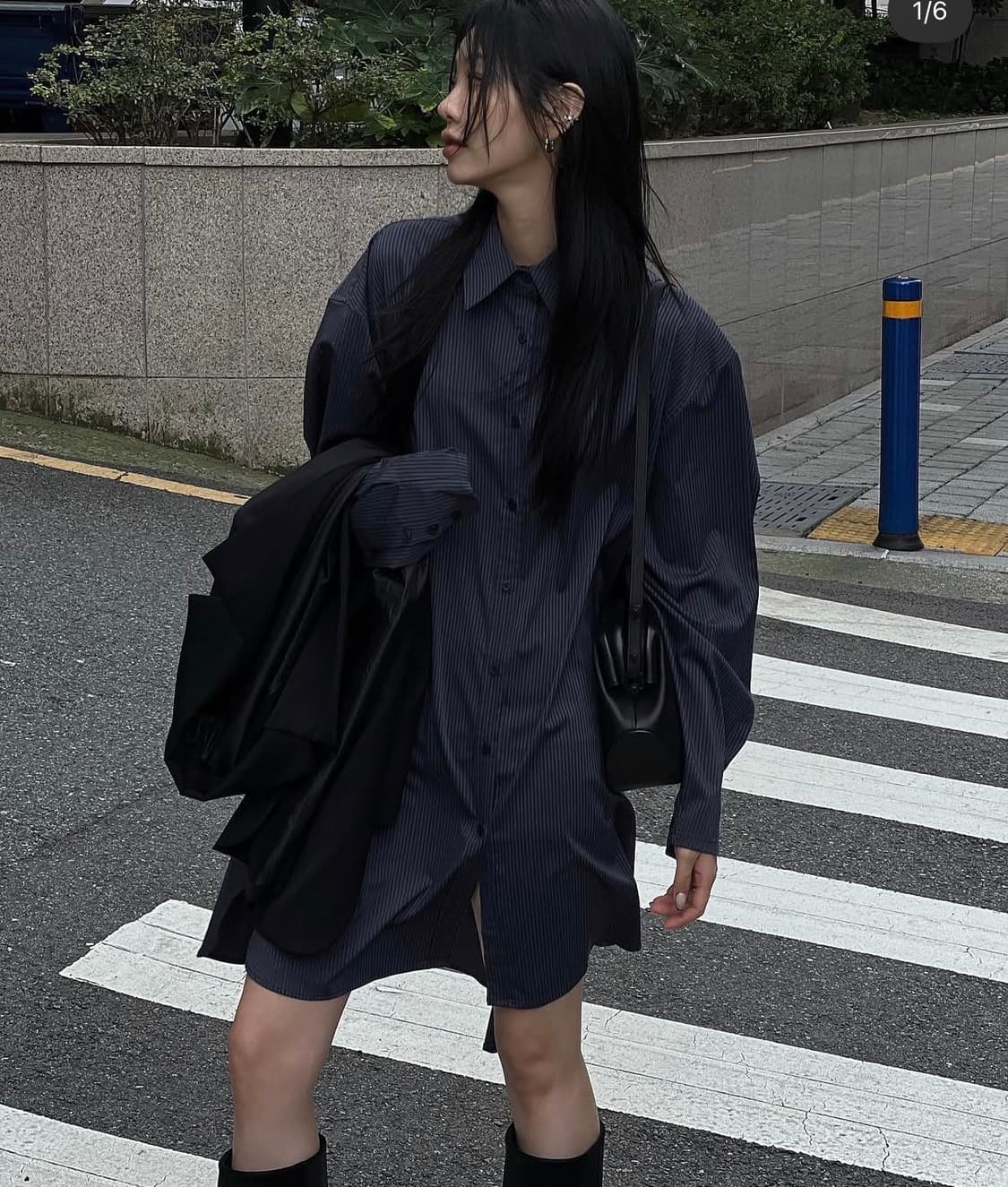 트리밍버드 셔츠_네이비 상품이미지1