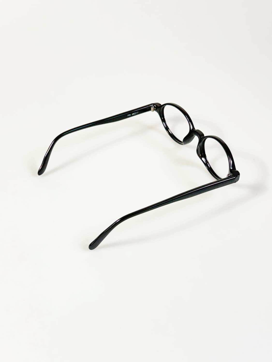 90s GIORGCO 블랙 오벌 뿔테 프레임 빈티지 안경 상품이미지4