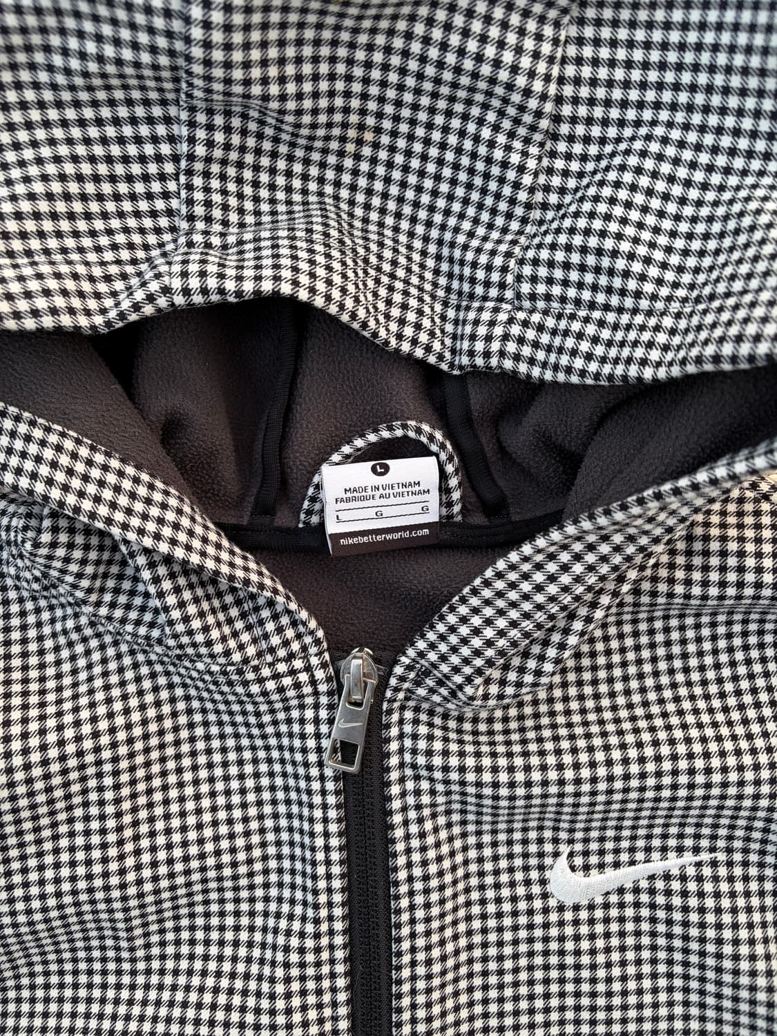 나이키  슬림핏 꾸안꾸 체크 후드집업(L) 상품이미지4