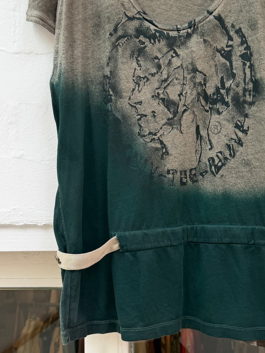 Diesel 디젤 카키 요크 스트랩 코튼 반팔티 XS 상품이미지4