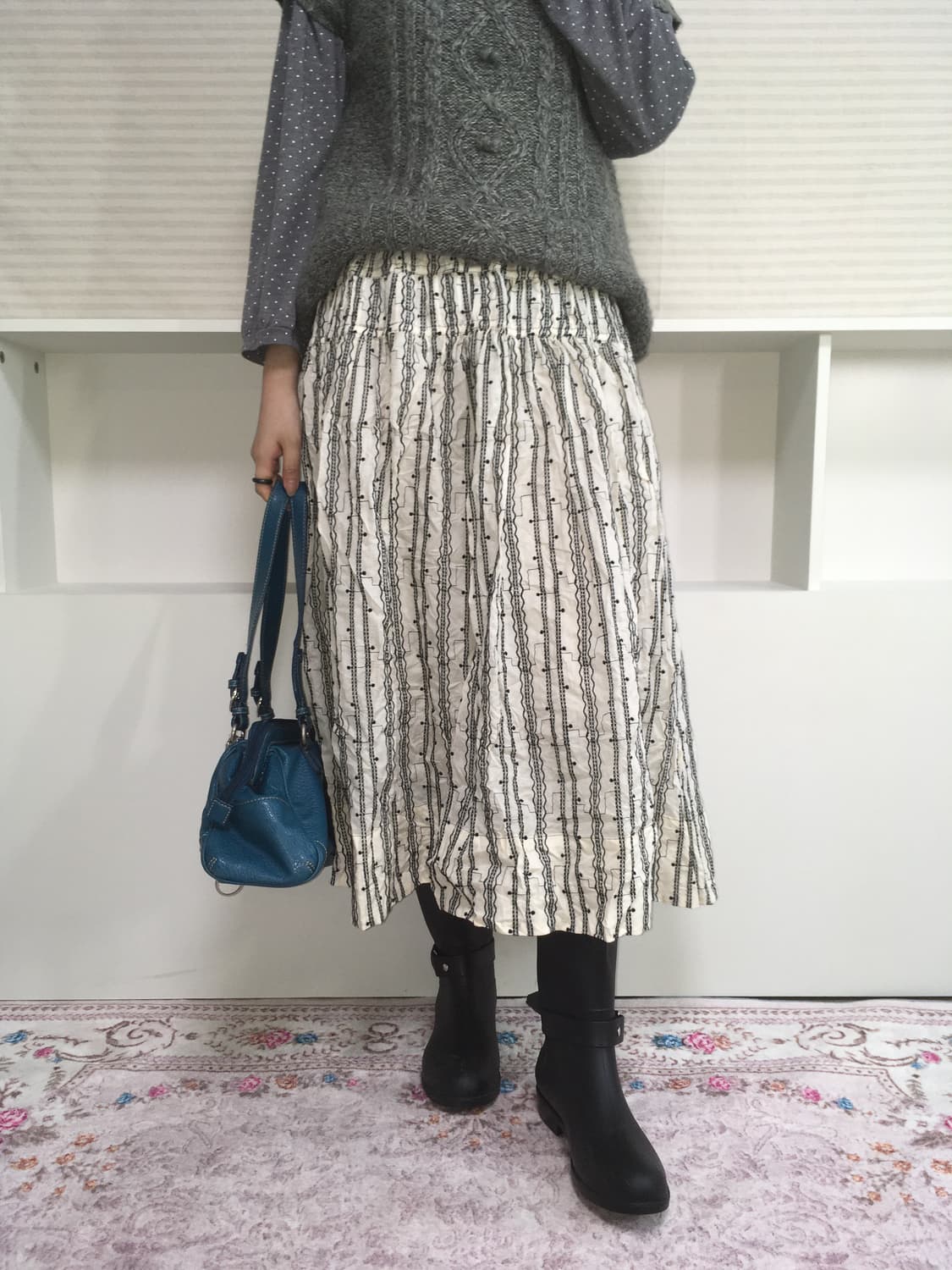 jpn vintage unique pattern long skirt 상품이미지1