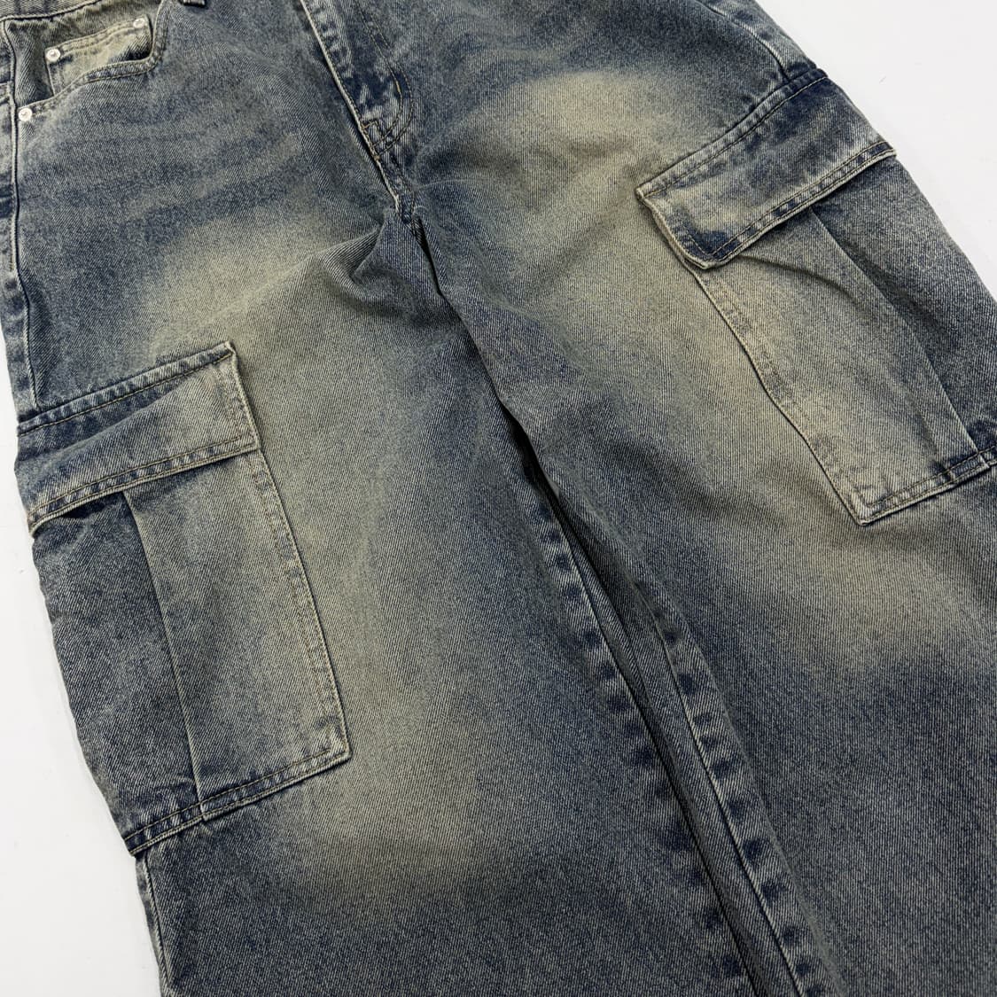 데님 워싱 탄창 와이드 카고팬츠 상품이미지6