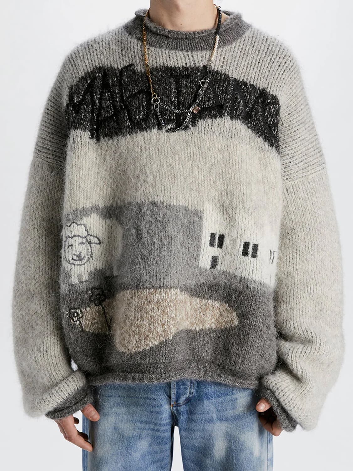 마리아노 노 타브 니트 풀 스웨터 M 상품이미지1