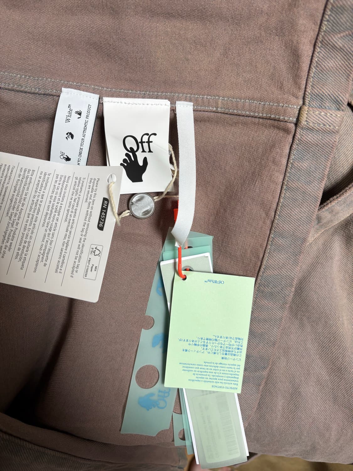 OFF WHITE 오프화이트 워싱 데님 야상 사파리 자켓 상품이미지4