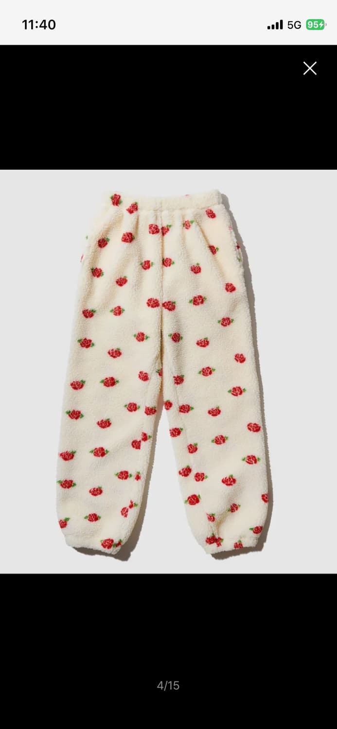 유희 ROSE PATTERN FLEECE  셋업 상품이미지3