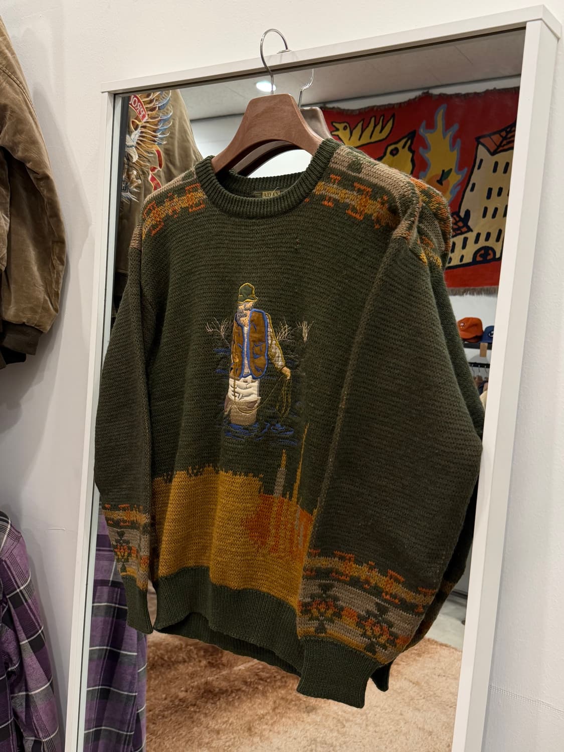 Vtg 빈티지 헌팅 자수 울 니트 상품이미지1