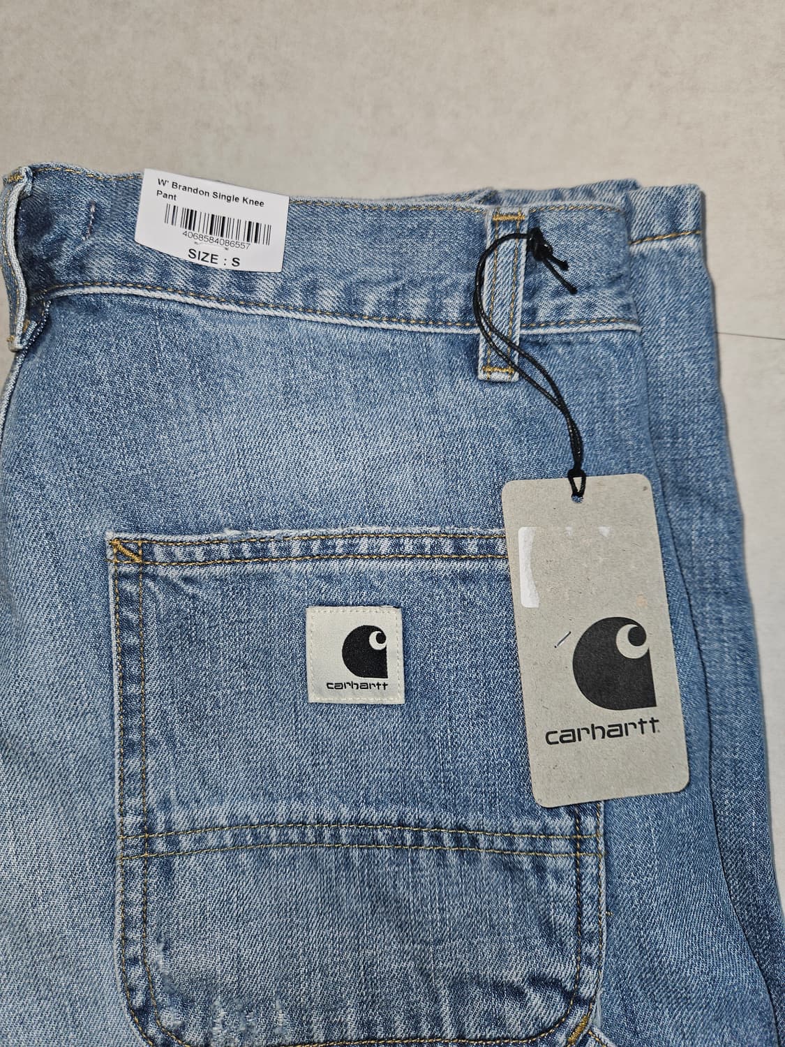 칼하트 여성 브랜든 싱글 니 팬츠 카마노 블루 버스트 워시드 상품이미지6