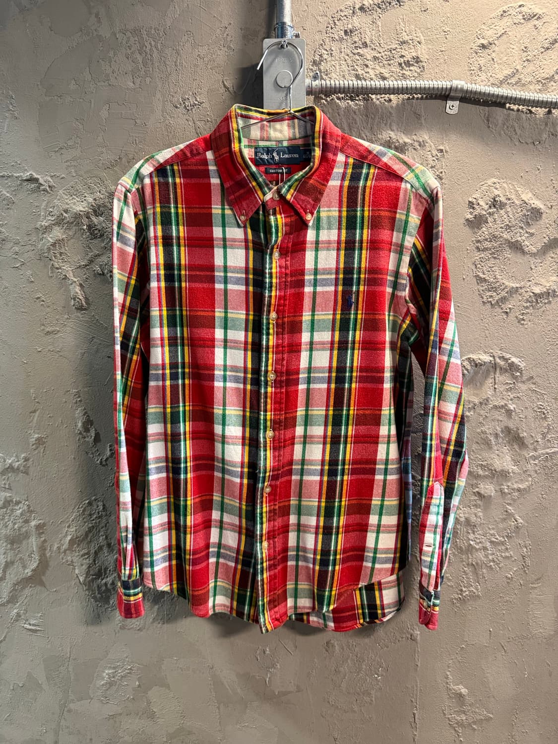 폴로 랄프로렌 POLO 커스텀핏 타탄 체크 셔츠 레드 M 상품이미지1