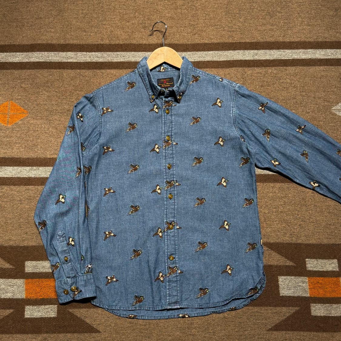 Barbour 바버 청둥오리 자수 데님 셔츠 s 95 상품이미지1