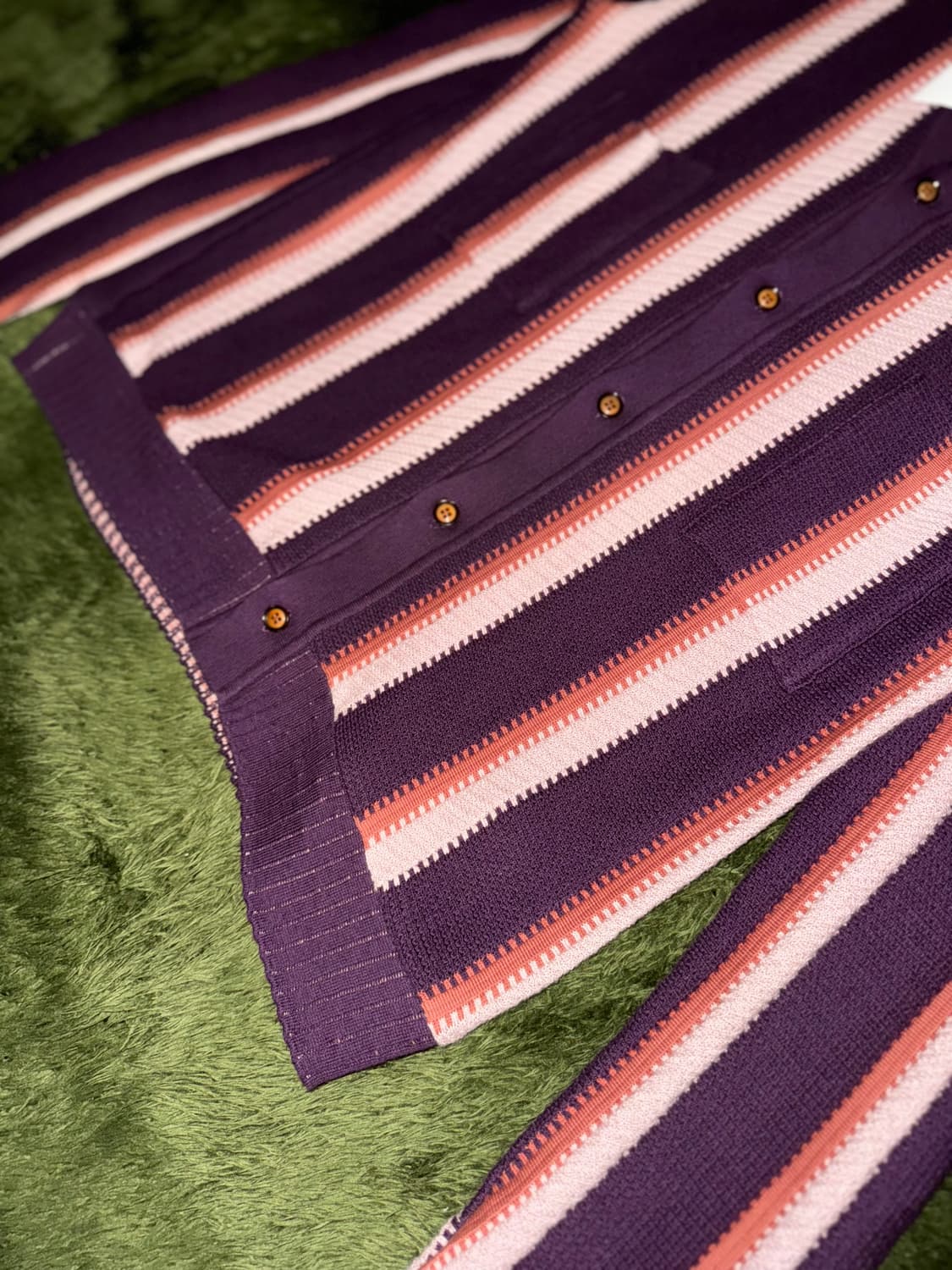 [XL] 사스콰치패브릭스 24SS 스트라이프 가디건 보르도 상품이미지5