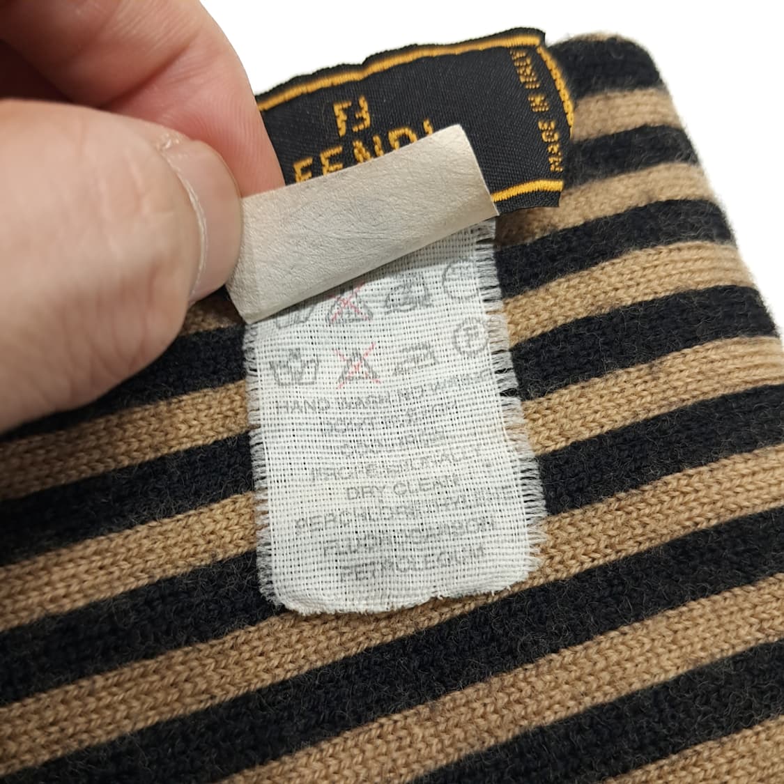 MX220 펜디 빈티지 FF 스트라이프 울 목도리 머플러 상품이미지5