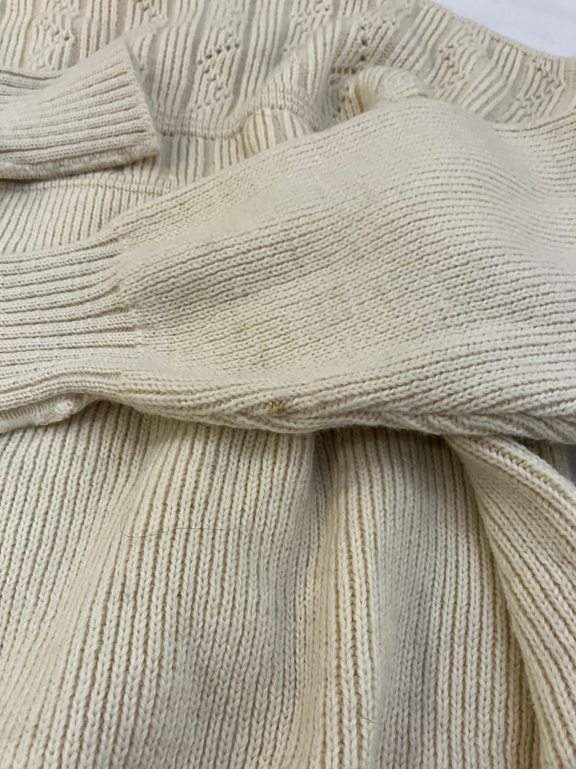 80-90s 엘엘빈 건지스웨터 아란 울 니트 상품이미지4