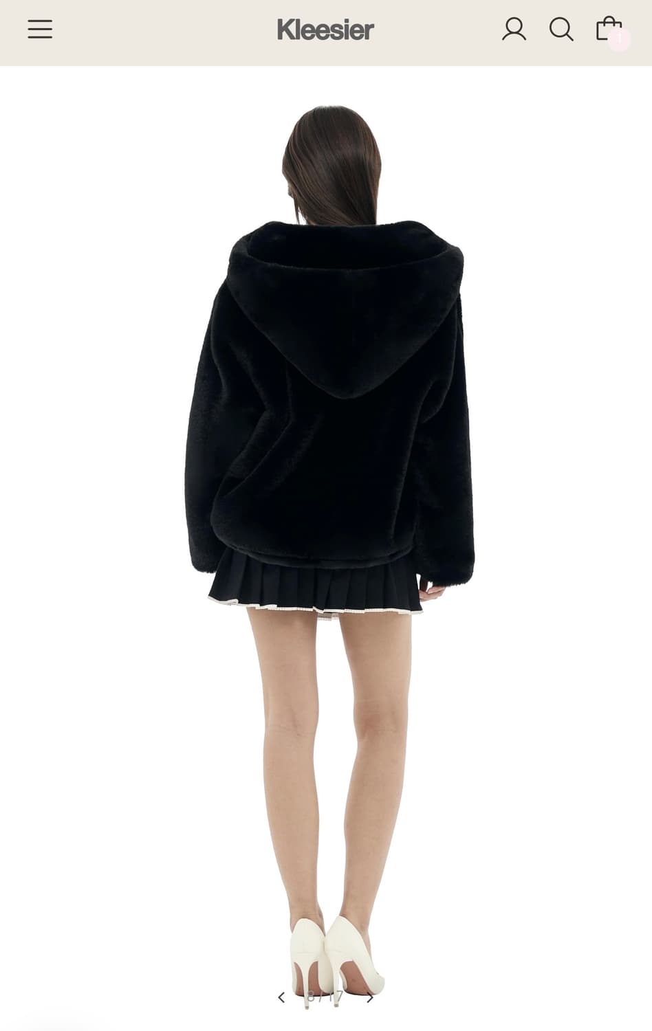 클리시어 kleesier 피치 푸딩 퍼 자켓 판매해요 퍼자켓 퍼후드 코트 상품이미지6