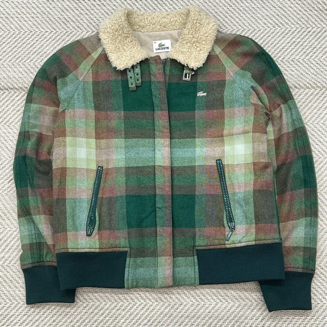 라코스테 셰르파 체크 모직자켓 r2720 상품이미지1