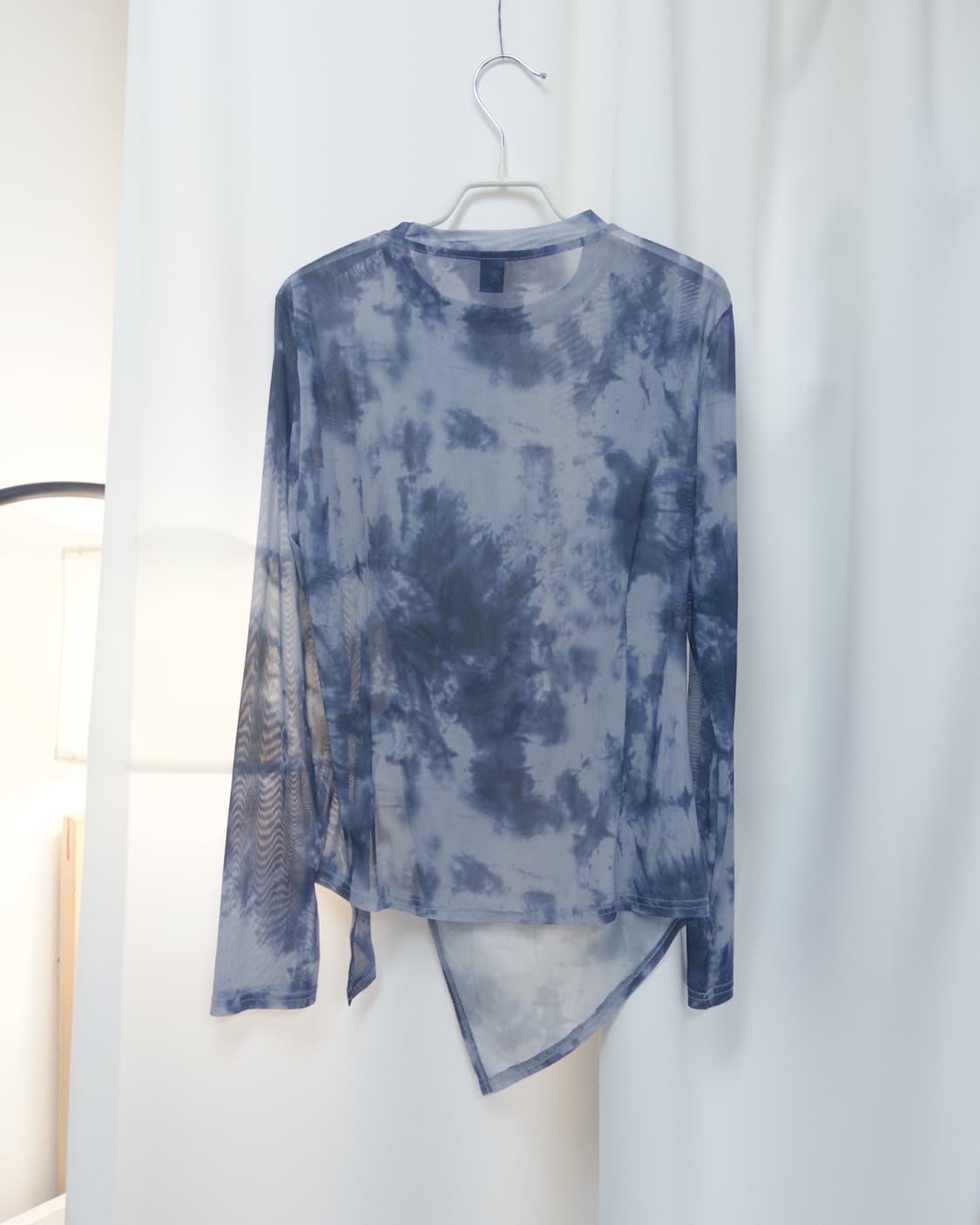 tie-dye draped slit mesh top 상품이미지6
