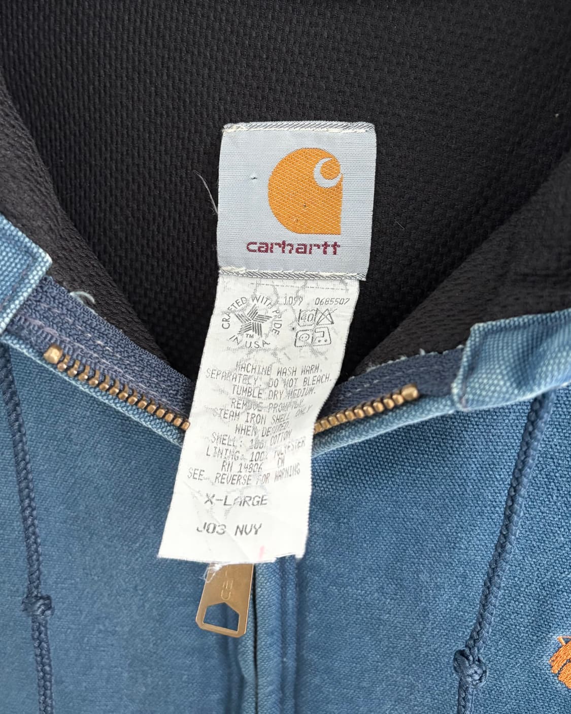 Carhartt 칼하트 90’s 아쿠아 블루 덕 액티브 워크 자켓 상품이미지3
