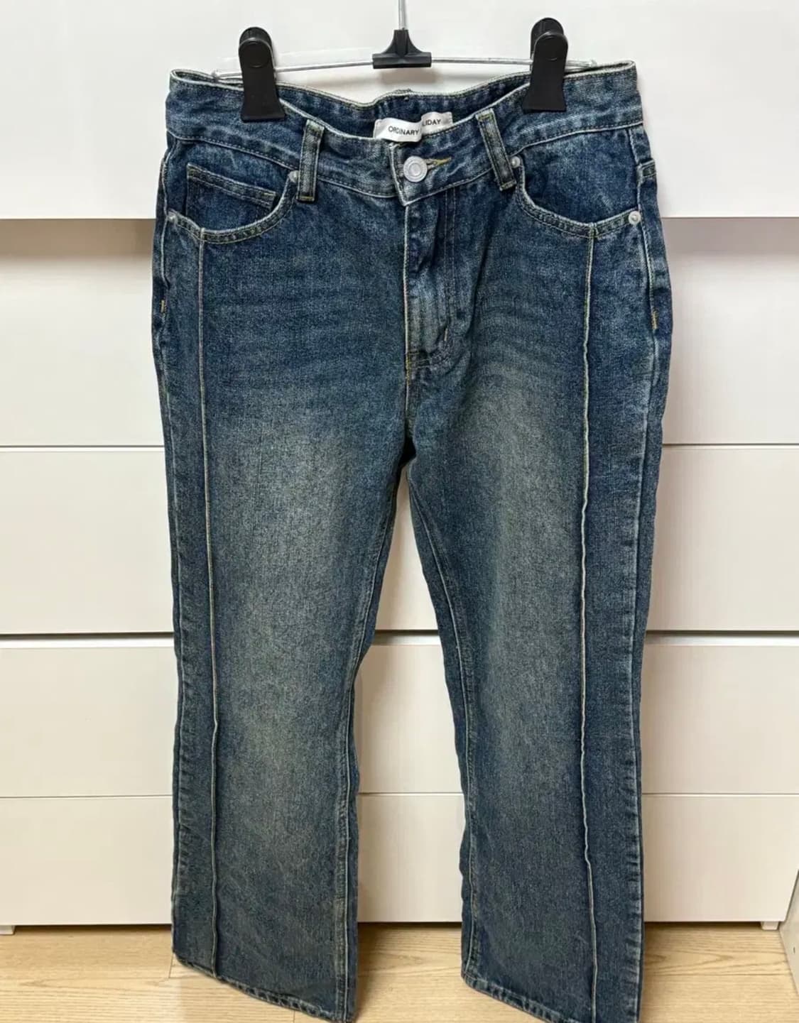 부츠컷 워싱 로고 청바지 상품이미지1