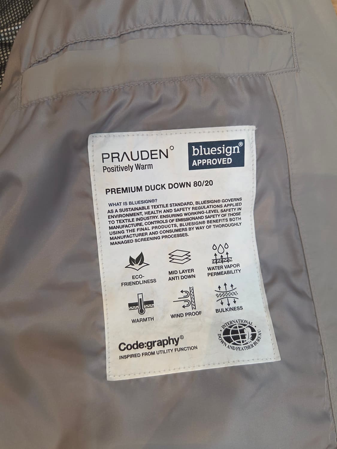 코드그라피 덕다운 숏패딩푸퍼 웜그레이 xl 상품이미지4