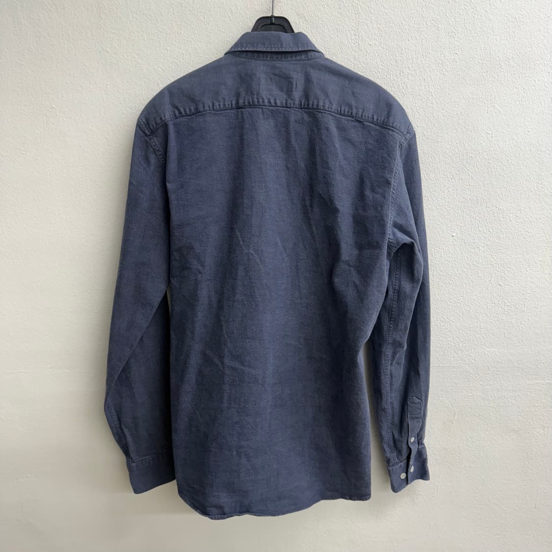 메종키츠네 코튼 스몰 로고 폭스 네이비 셔츠 (41) 상품이미지5