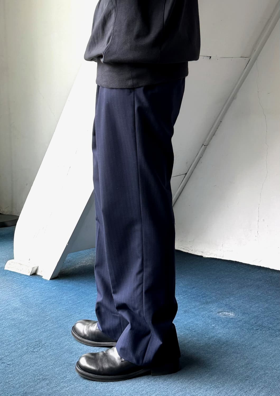 Design stripe 1 pleats wide trouser 상품이미지6