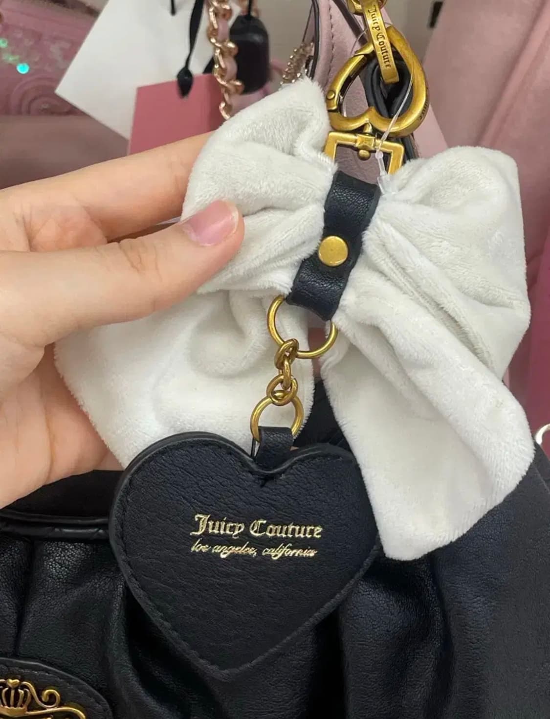 신상 대대대장!!)쥬시꾸뛰르 대대장 블랙 가죽숄더백 상품이미지2